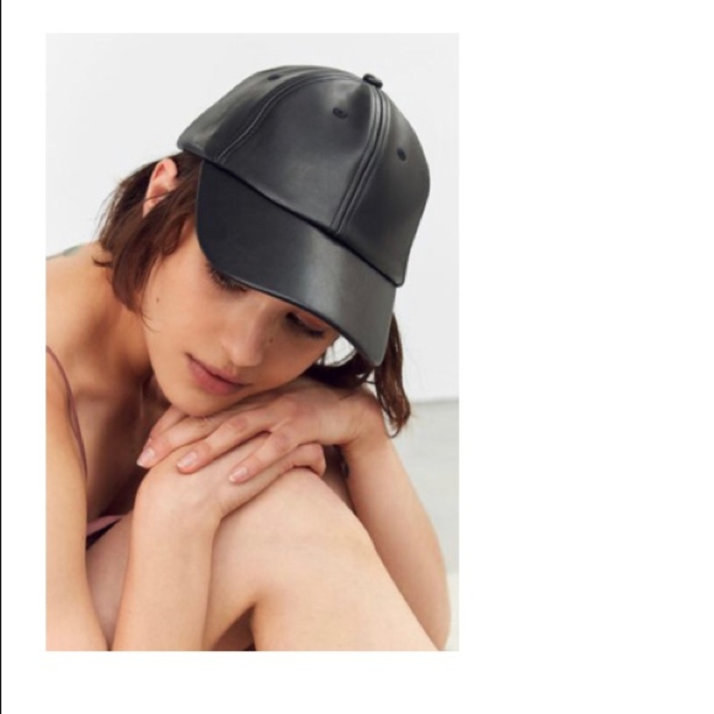 Urban Outfitters faux leather baseball cap